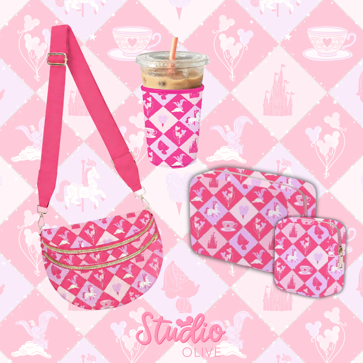 Fantasyland Bundle - Crossbody Bag, Cup Sleeve, Small and XL Pouch