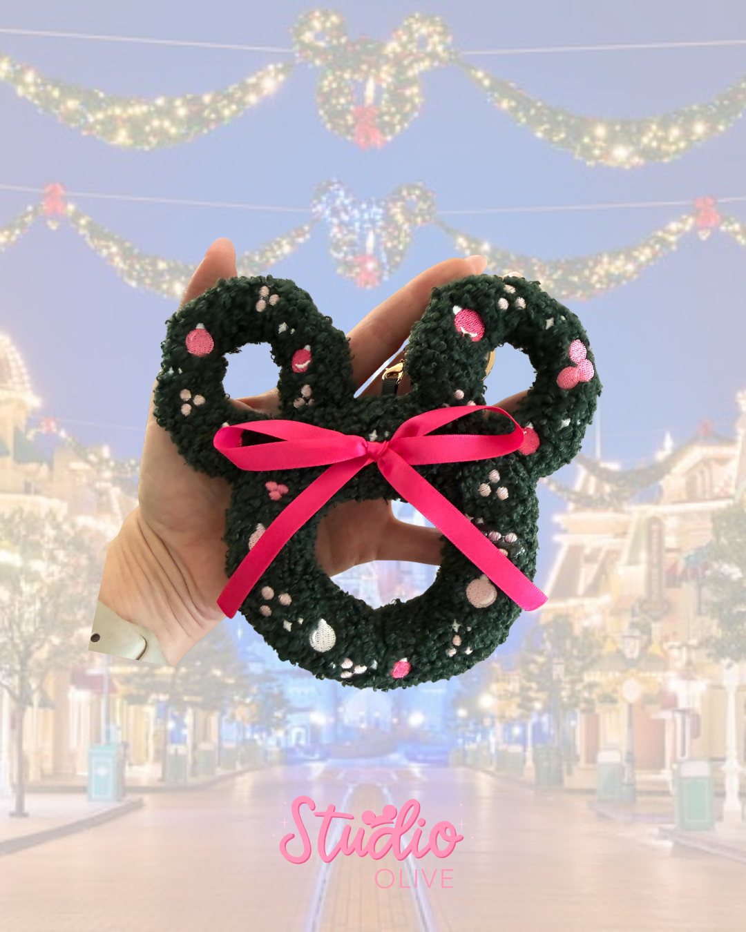 PREORDER Holiday Wreath Plush Bag Charm