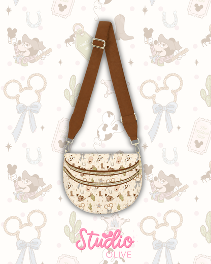 Mickey Frontierland Double Zipper Crossbody Bag- Exclusive to Studio Olive