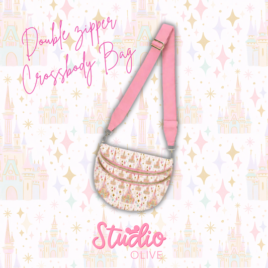 PREORDER Meet me at the Castle Double Zipper Crossbody Bag