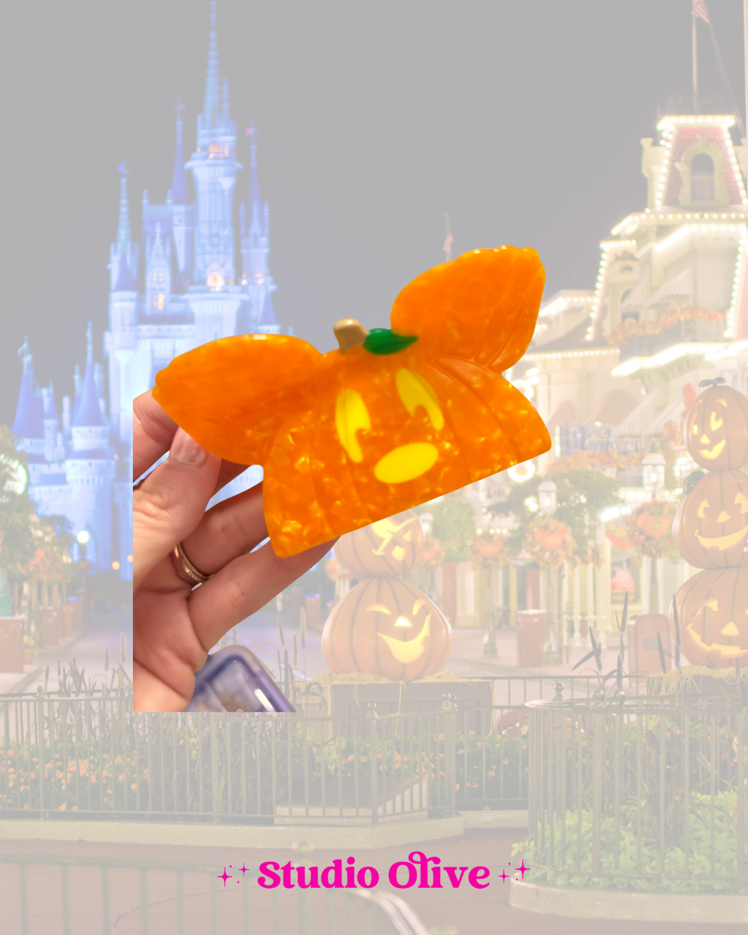 Pumpkin Mouse Halloween Claw Clip
