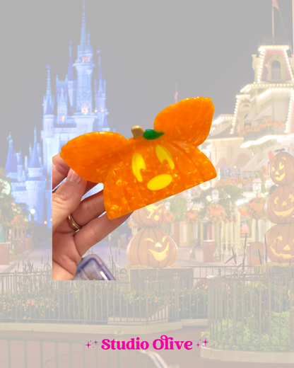 Pumpkin Mouse Halloween Claw Clip
