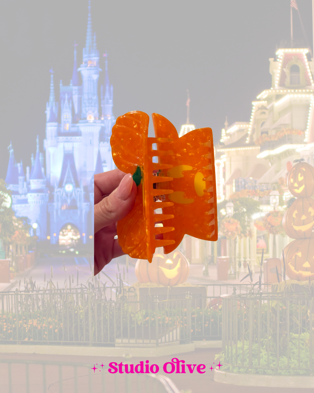 Pumpkin Mouse Halloween Claw Clip