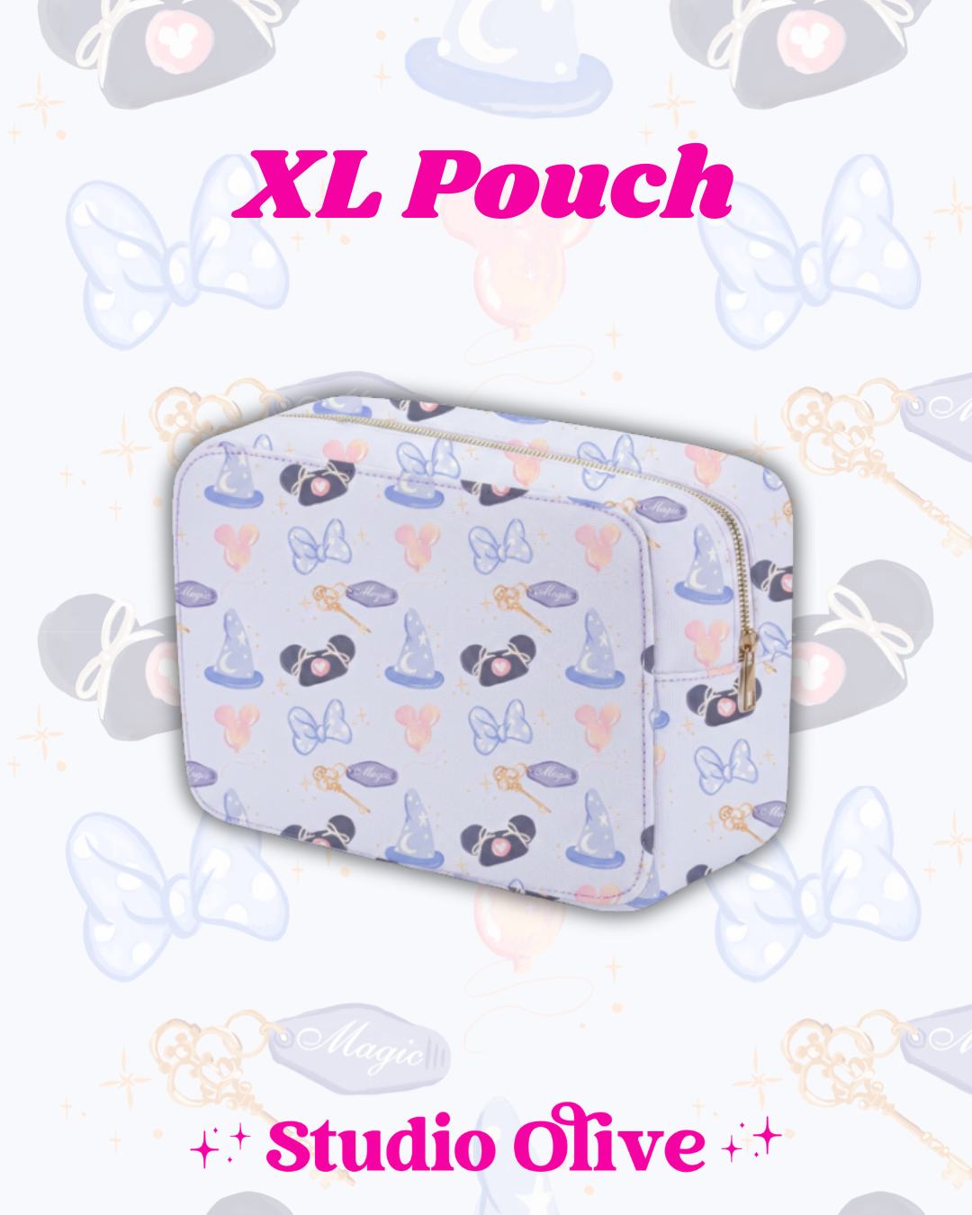 PREORDER Girly XL Zipper Pouch Cosmetics Bag