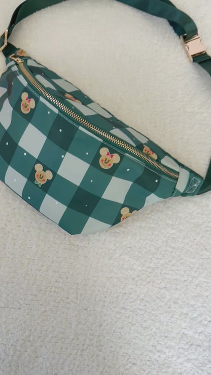Green Checker XL Belt Bag