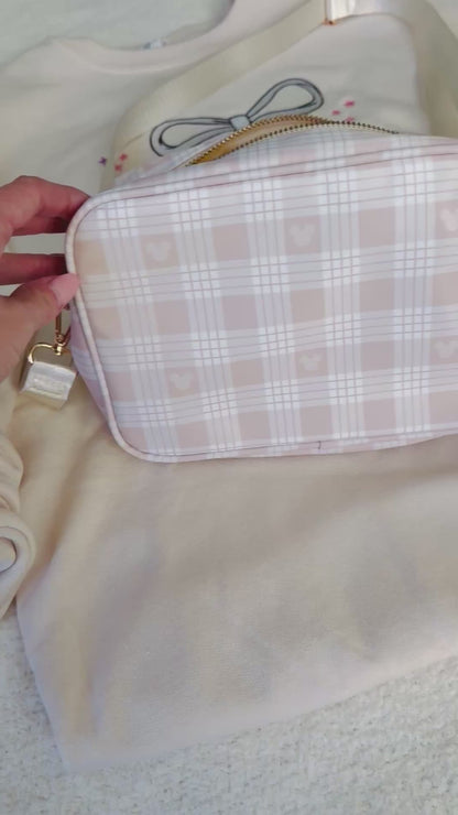 Neutral Check Crossbody Bag